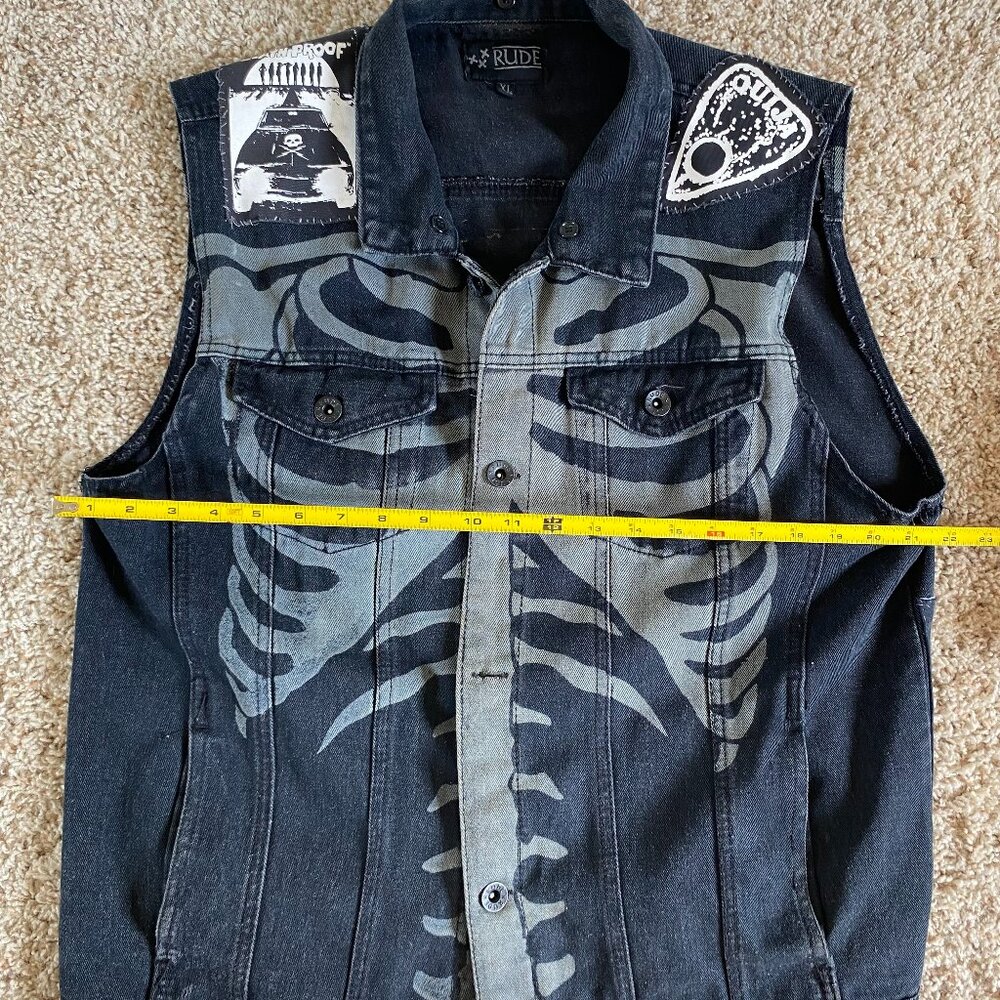 Rude Skeletion Punk Horror Vest!